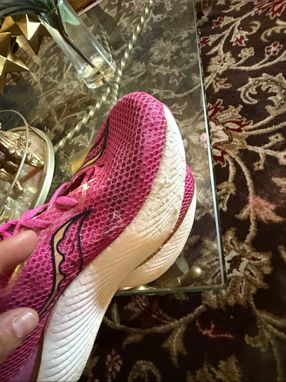 Saucony Hot Pink Women's Athletic Running Shoes with White Sole